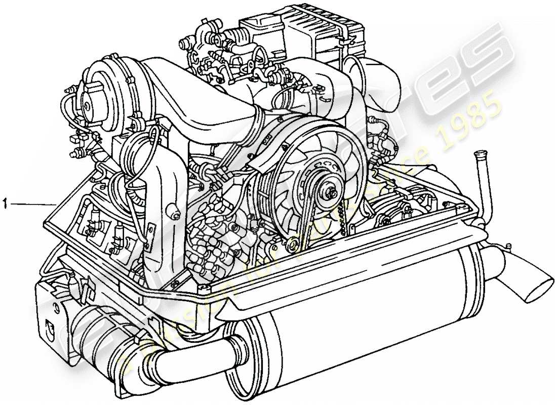 un diagrama de piezas del catálogo de piezas porsche 2001 (refurbished and exchange catalogue)