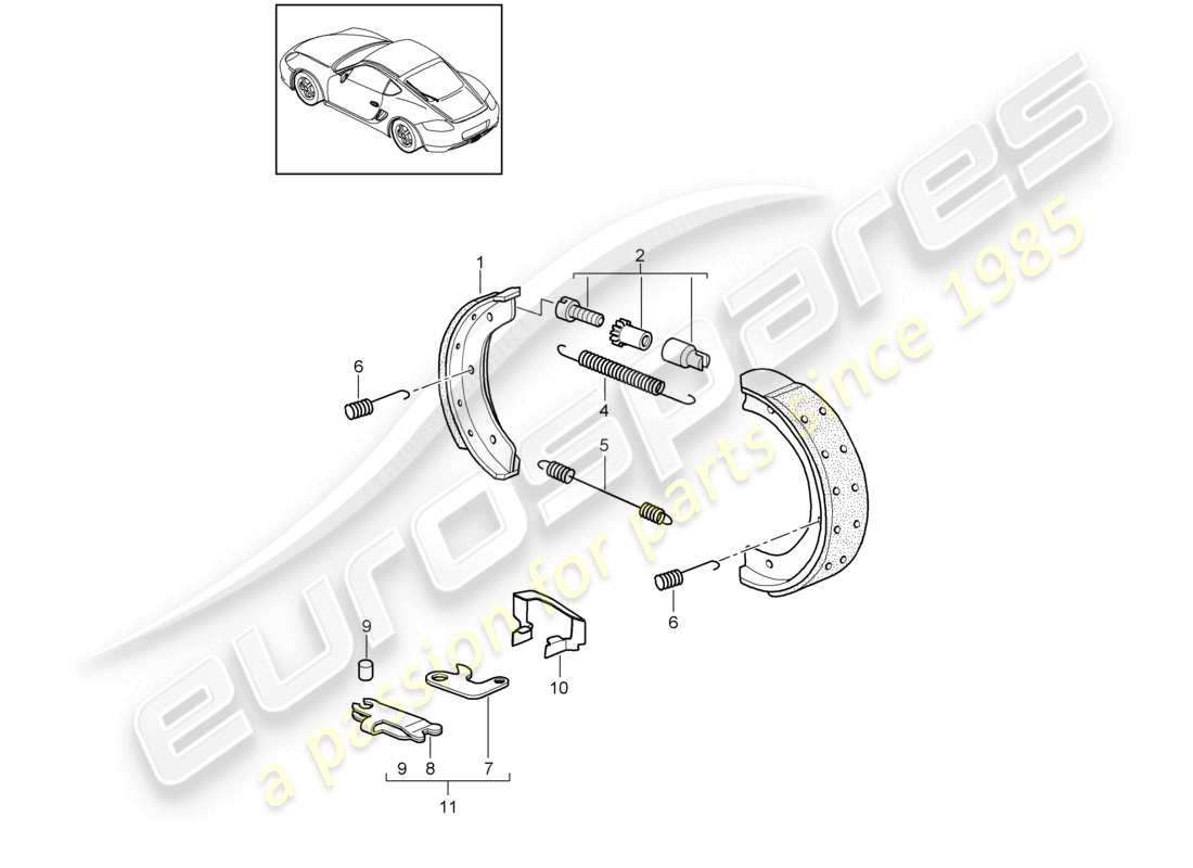 un diagrama de piezas del catálogo de piezas porsche 2011 (987 cayman)