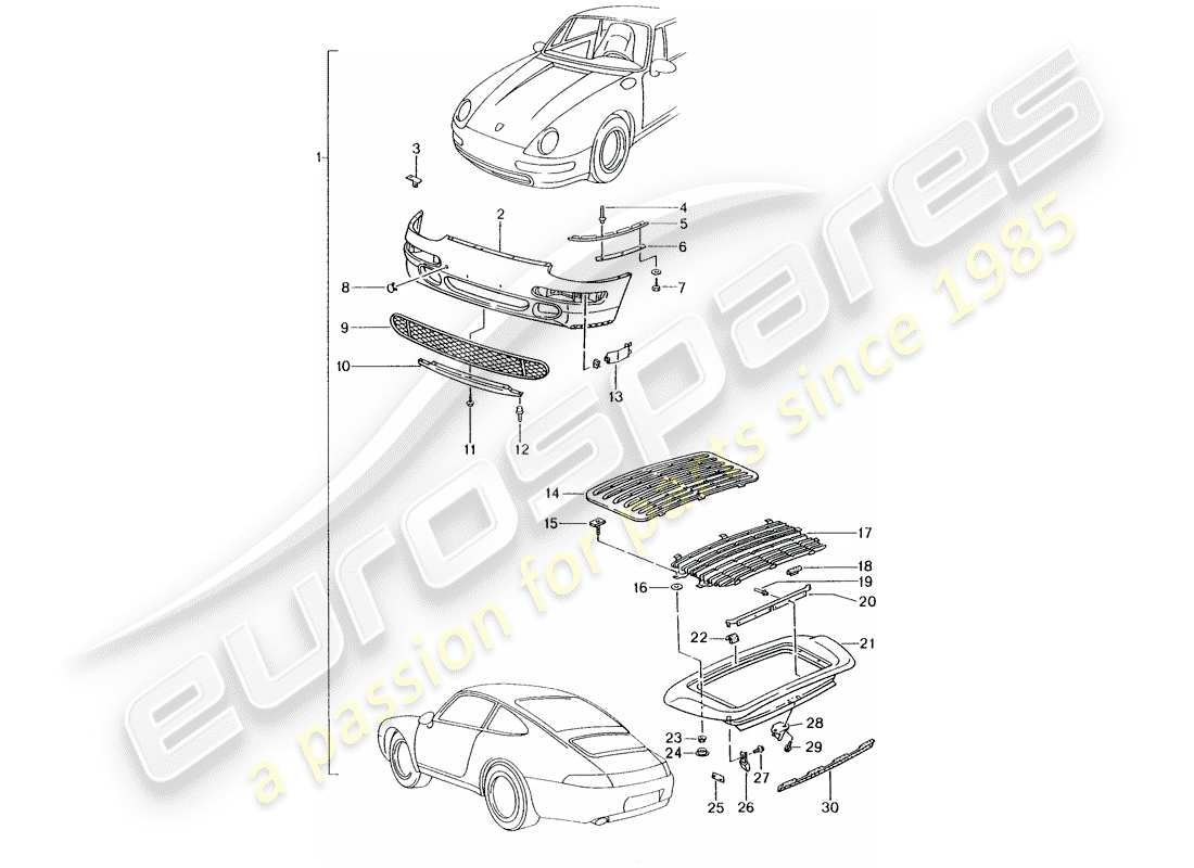 un diagrama de piezas del catálogo de piezas porsche 1994 (tequipment)