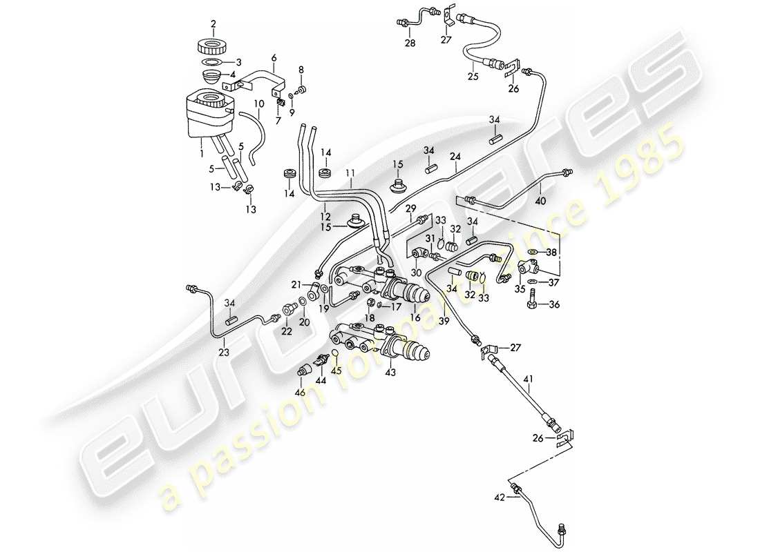 un diagrama de piezas del catálogo de piezas porsche 1969 (911/912)