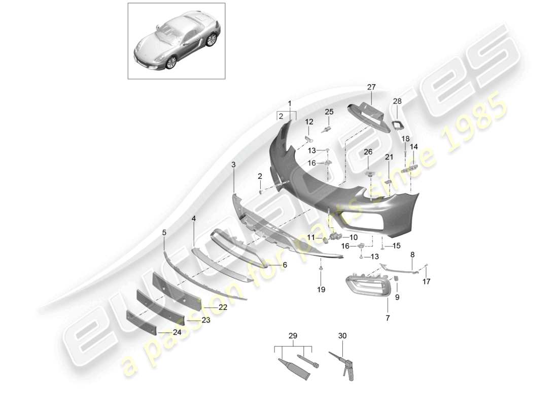 un diagrama de piezas del catálogo de piezas porsche 2013 (981 boxster)