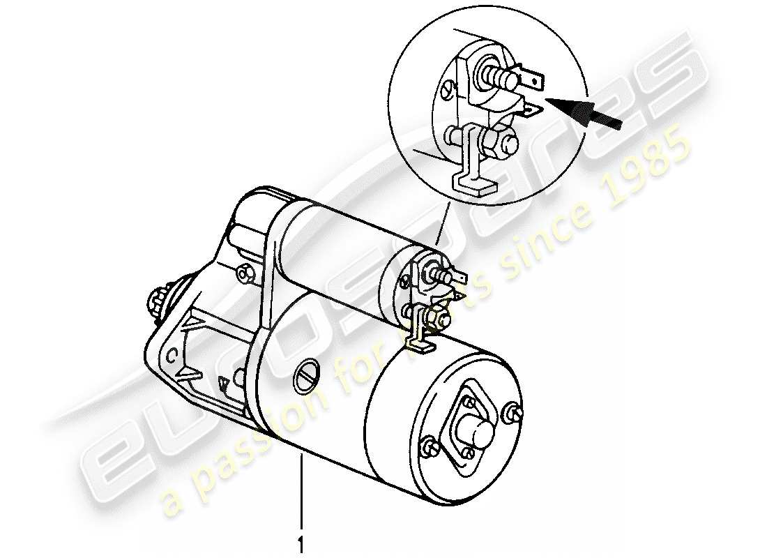 un diagrama de piezas del catálogo de piezas porsche 1993 (refurbished and exchange catalogue)