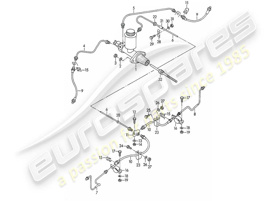 un diagrama de piezas del catálogo de piezas porsche 1952 (356/356a)