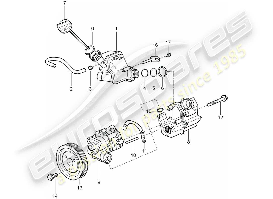 un diagrama de piezas del catálogo de piezas porsche 2000 (996)