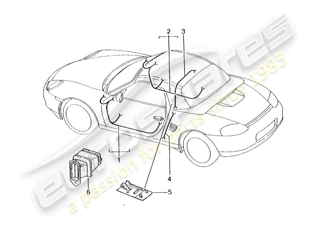 un diagrama de piezas del catálogo de piezas porsche 1999 (986 boxster)