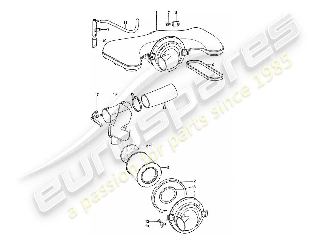 un diagrama de piezas del catálogo de piezas porsche 1977 (911)