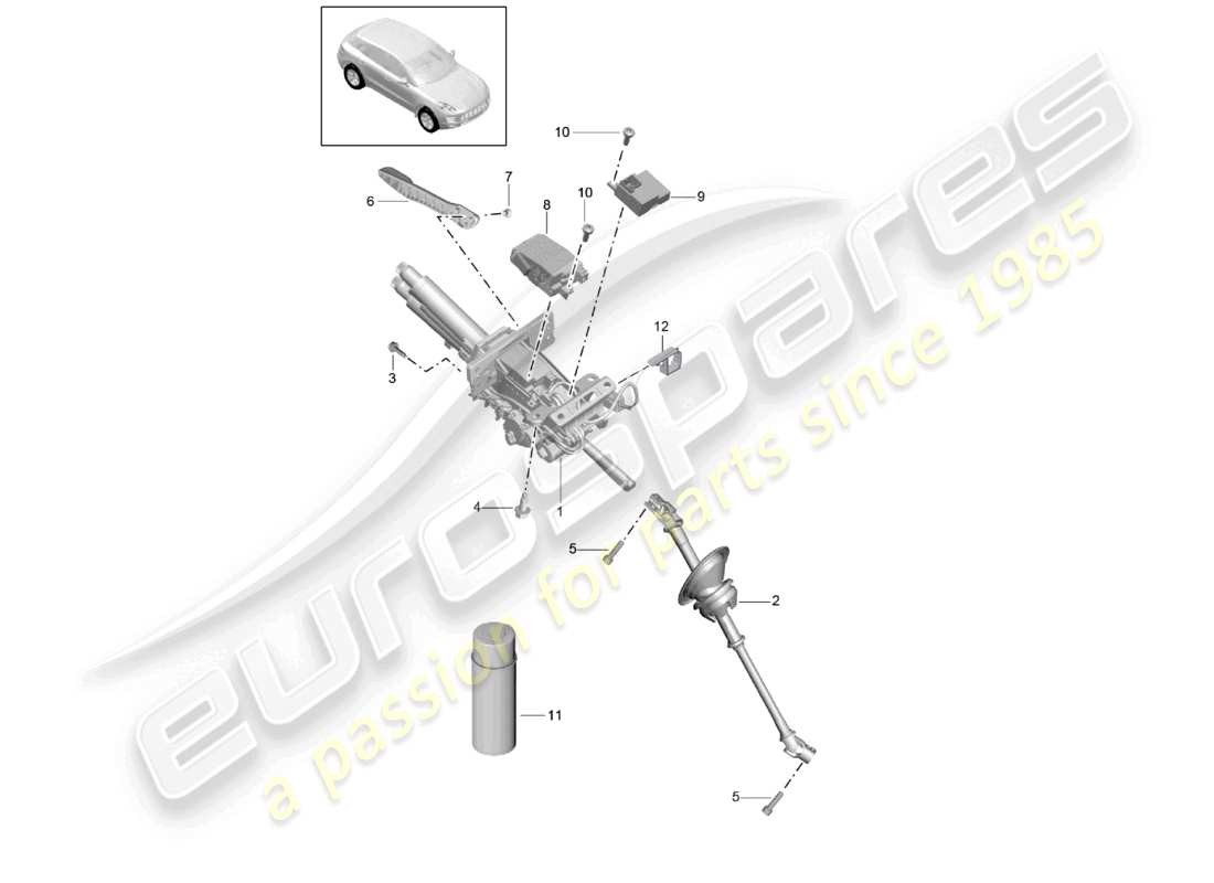 un diagrama de piezas del catálogo de piezas porsche 2018 (macan)