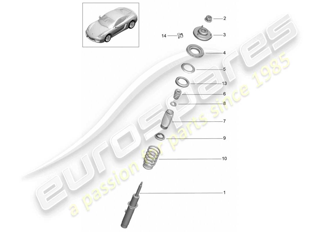 un diagrama de piezas del catálogo de piezas porsche 2014 (981 cayman)