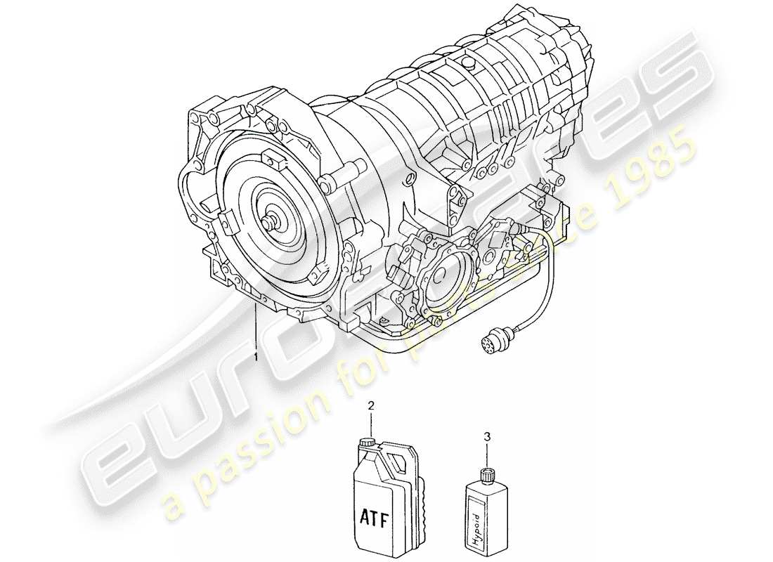 un diagrama de piezas del catálogo de piezas porsche 1999 (996)