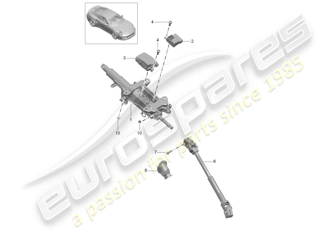 un diagrama de piezas del catálogo de piezas porsche 2020 (991-2 turbo)