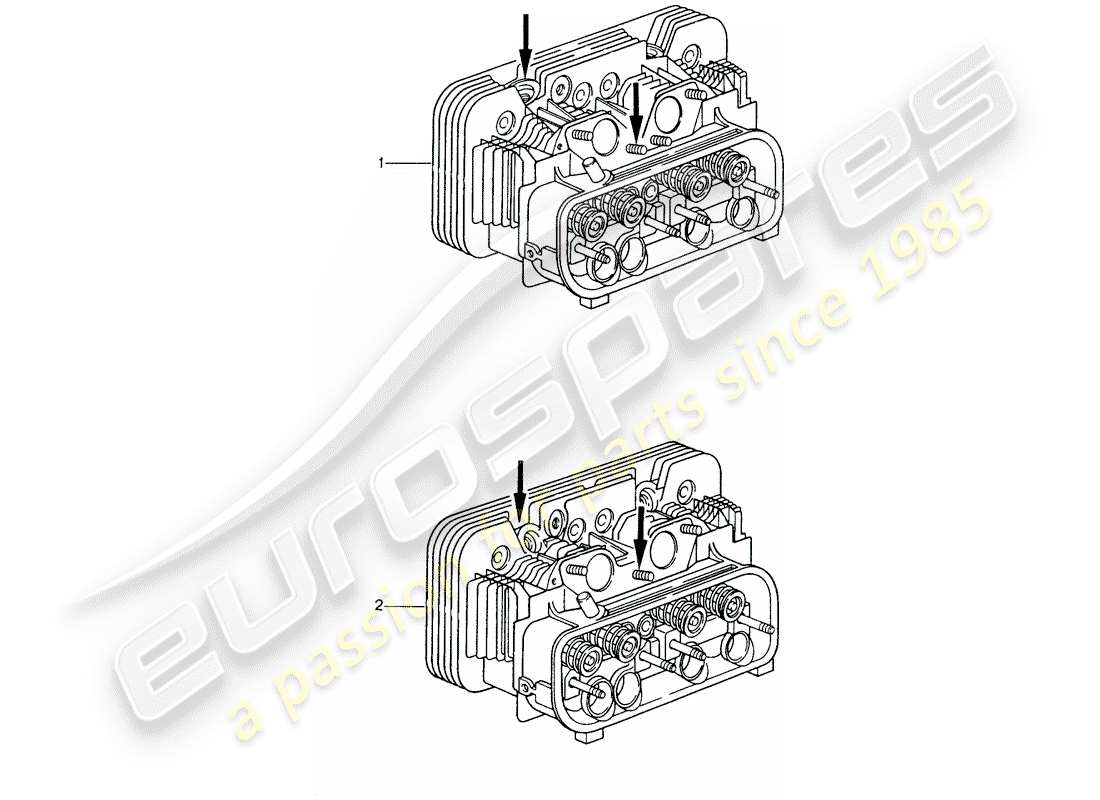 un diagrama de piezas del catálogo de piezas porsche 1986 (refurbished and exchange catalogue)