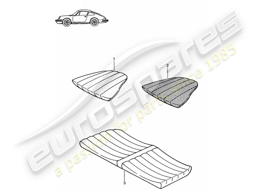 un diagrama de piezas del catálogo de piezas porsche 1997 (seats for 944/968/911/928)