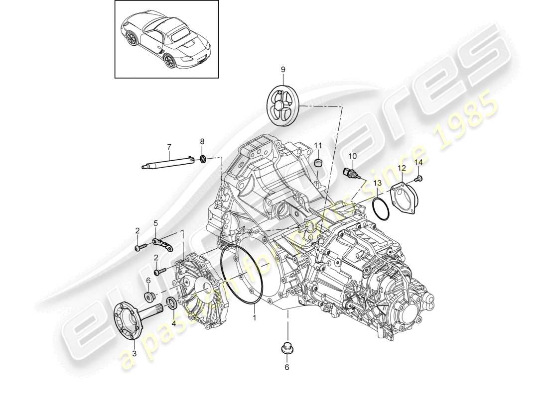 un diagrama de piezas del catálogo de piezas porsche 2009 (987 boxster)