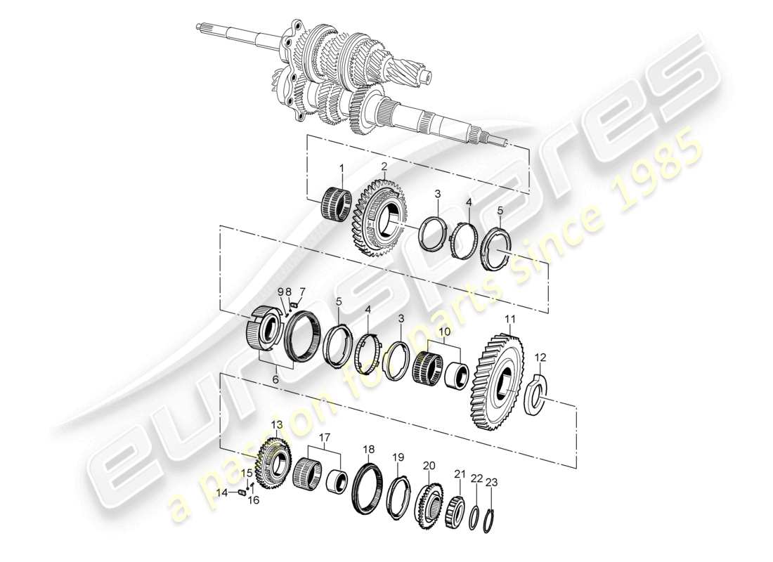 un diagrama de piezas del catálogo de piezas porsche 2001 (986 boxster)