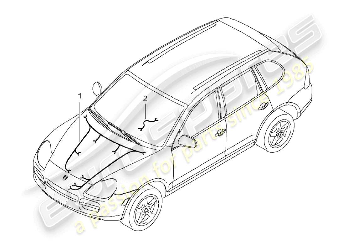 un diagrama de piezas del catálogo de piezas porsche 2004 (cayenne e1 9pa)