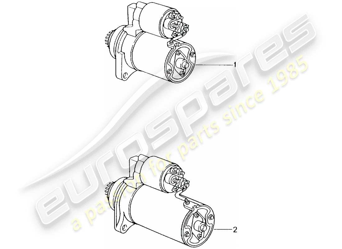 un diagrama de piezas del catálogo de piezas porsche 1980 (refurbished and exchange catalogue)