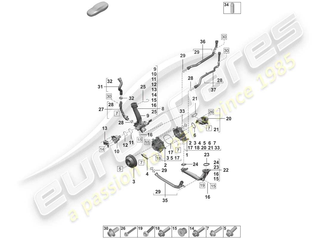 diagrama de pieza que contiene el número de pieza 0pb121031