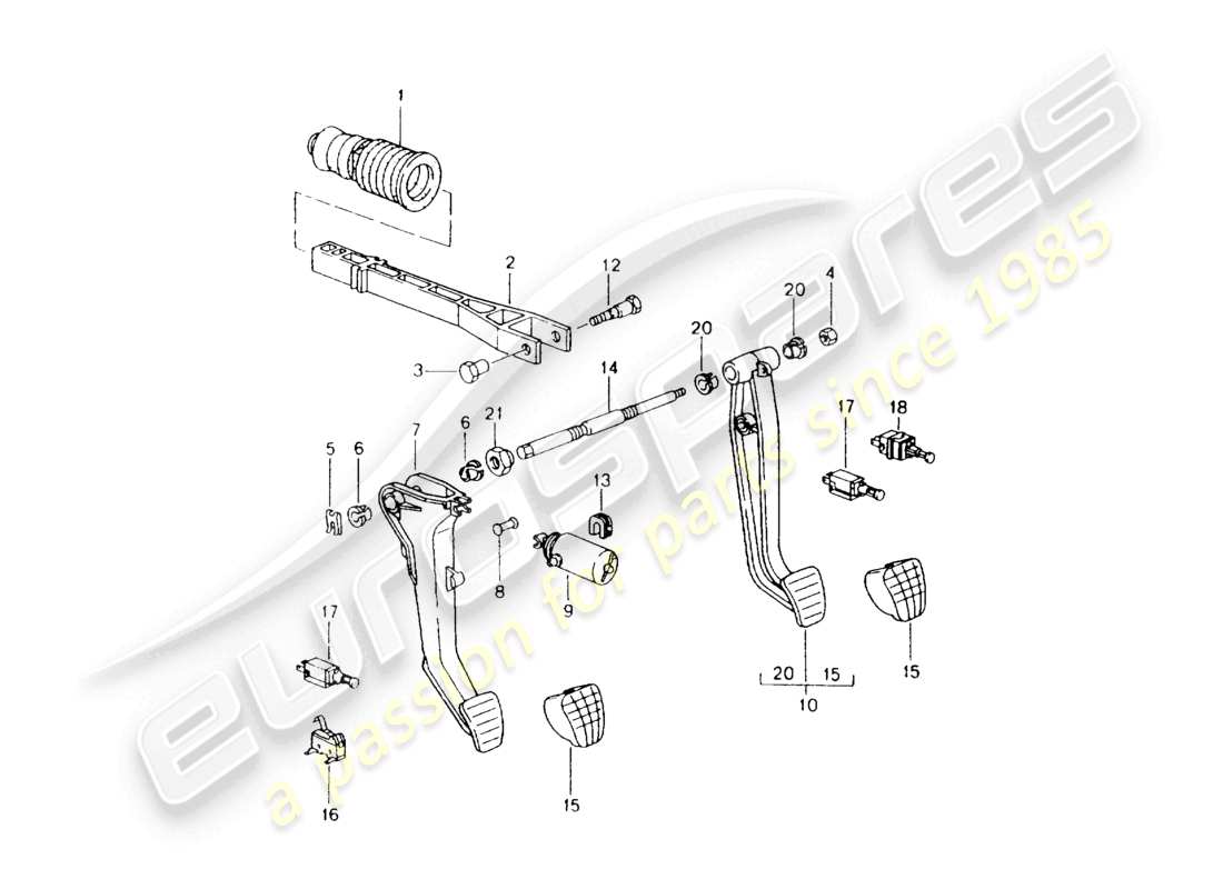 un diagrama de piezas del catálogo de piezas porsche 2000 (986 boxster)