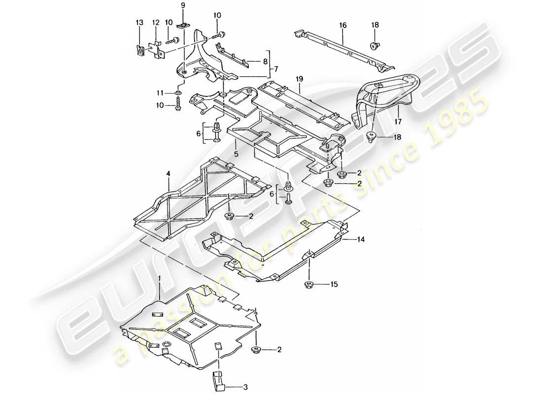 un diagrama de piezas del catálogo de piezas porsche 2003 (996 gt3)