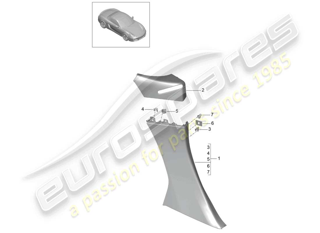 un diagrama de piezas del catálogo de piezas porsche 2012 (981 boxster)