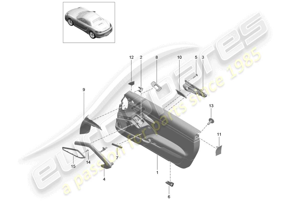 un diagrama de piezas del catálogo de piezas porsche 2012 (981 boxster)