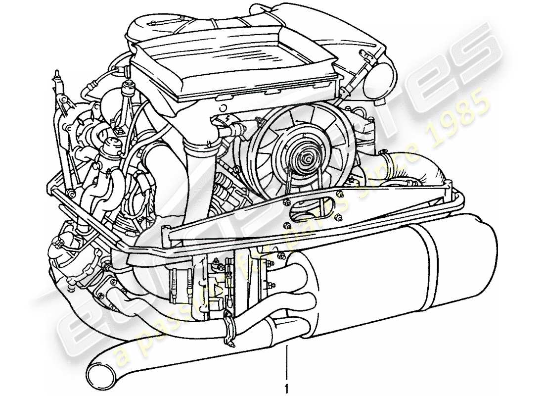 un diagrama de piezas del catálogo de piezas porsche 1989 (refurbished and exchange catalogue)