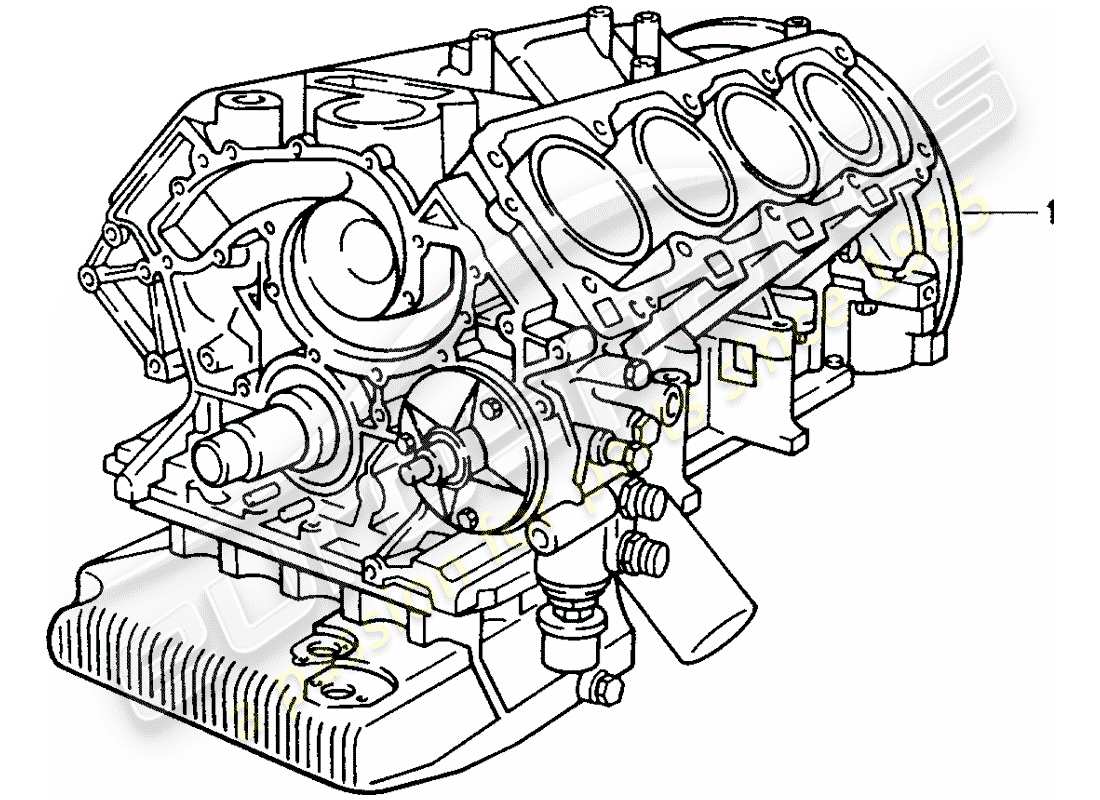 un diagrama de piezas del catálogo de piezas porsche 1988 (refurbished and exchange catalogue)