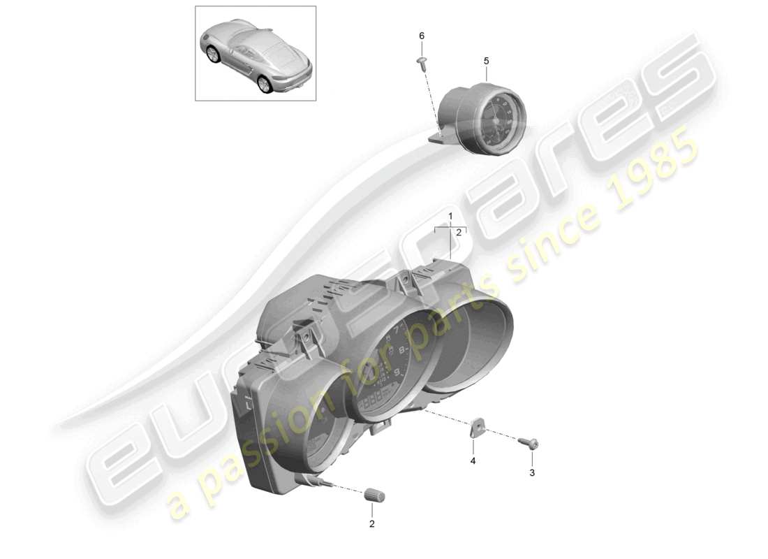 un diagrama de piezas del catálogo de piezas porsche 2020 (718 cayman)