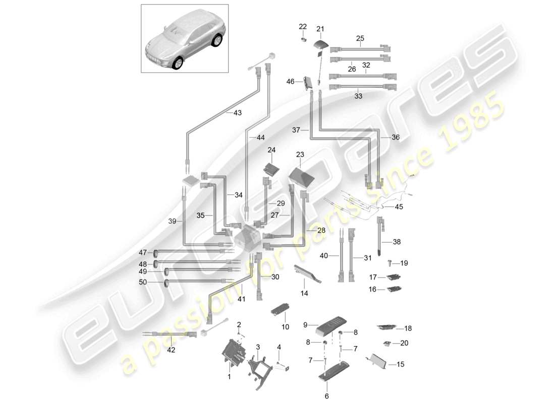 un diagrama de piezas del catálogo de piezas porsche 2016 (macan)