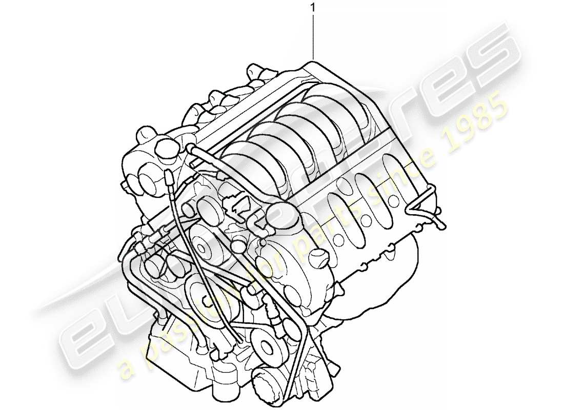 un diagrama de piezas del catálogo de piezas porsche 2001 (refurbished and exchange catalogue)