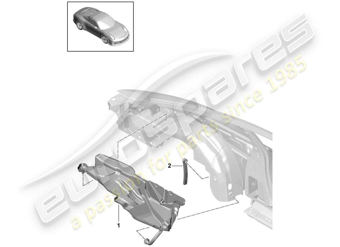 un diagrama de piezas del catálogo de piezas porsche 991