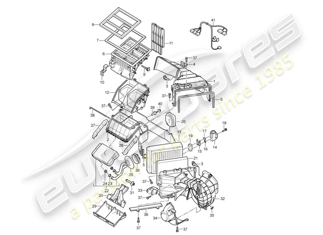 un diagrama de piezas del catálogo de piezas porsche 2007 (cayenne e1 9pa)