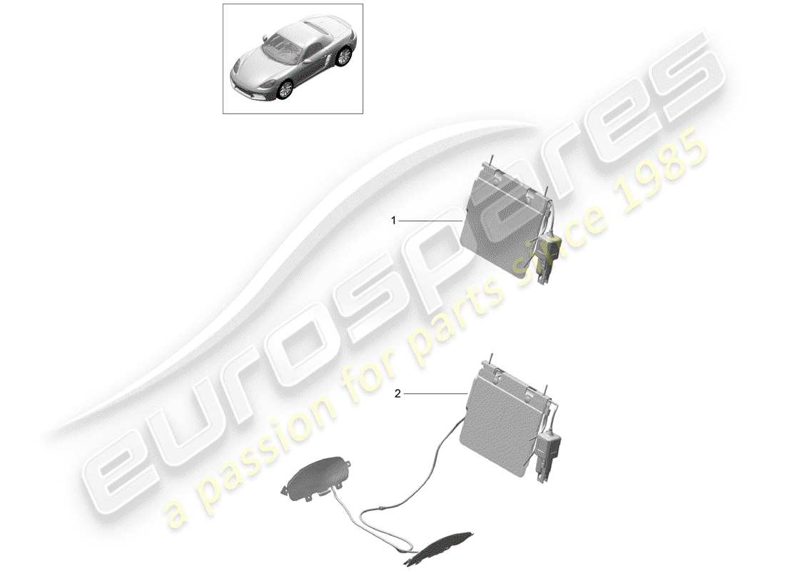 porsche 2017 (718 boxster) soporte lumbar diagrama de piezas