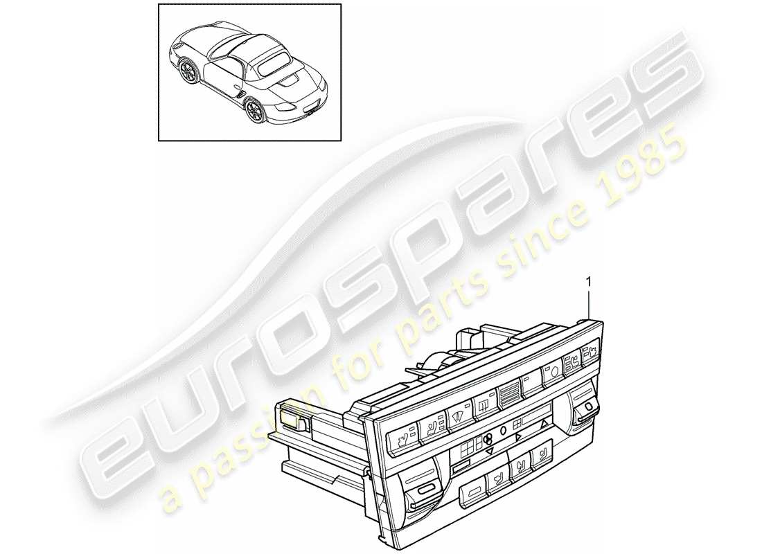 porsche 2009 (987 boxster) diagrama de piezas del interruptor de control