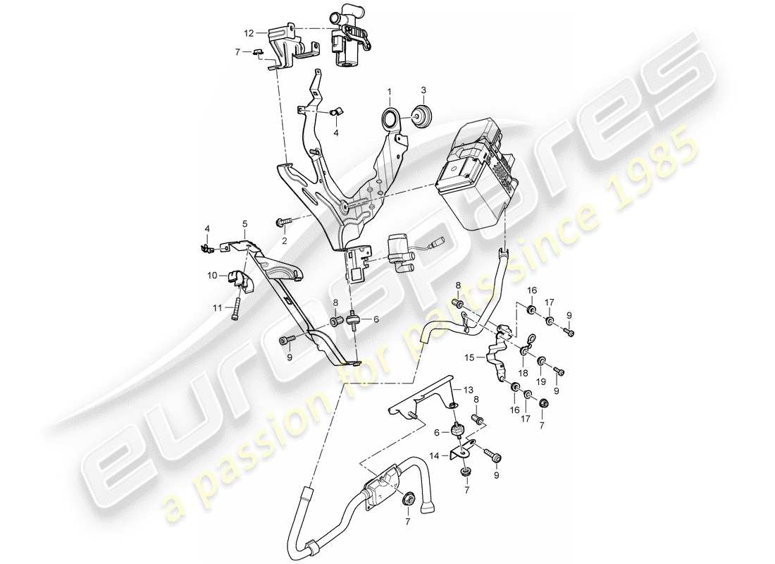 porsche 2007 (cayenne e1 9pa) soporte diagrama de piezas
