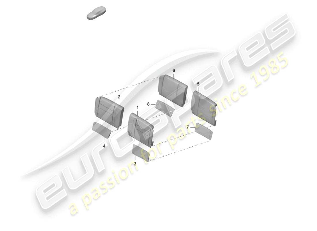 porsche 2019 (992-1) parte de espuma funda de respaldo soporte lumbar diagrama de piezas