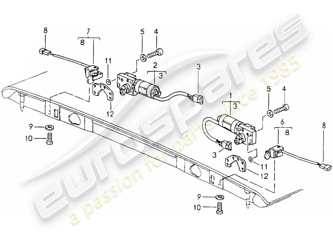 porsche 1990 (964) top convertible - captura diagrama de piezas