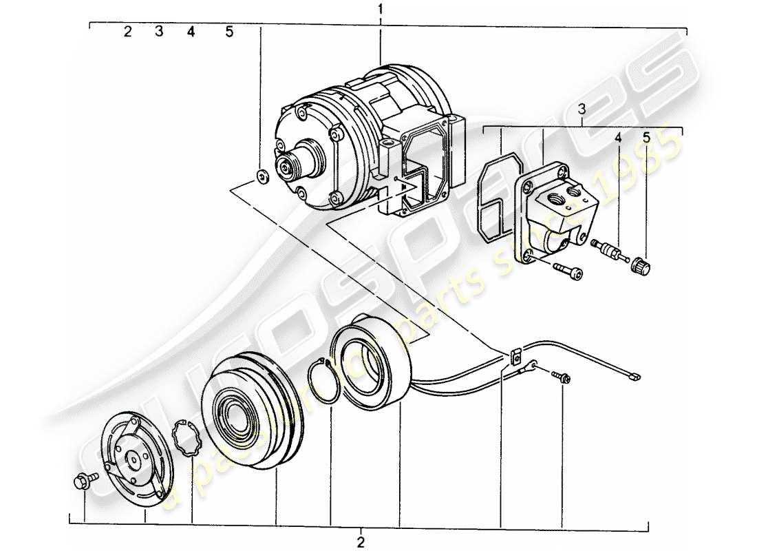 porsche 1995 (993) compresor diagrama de piezas