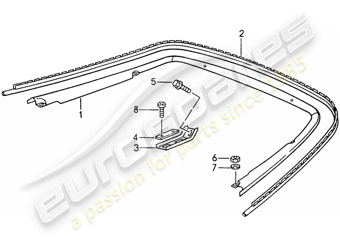 porsche 1995 (993) sujetadores - soporte - tira de sellado diagrama de piezas
