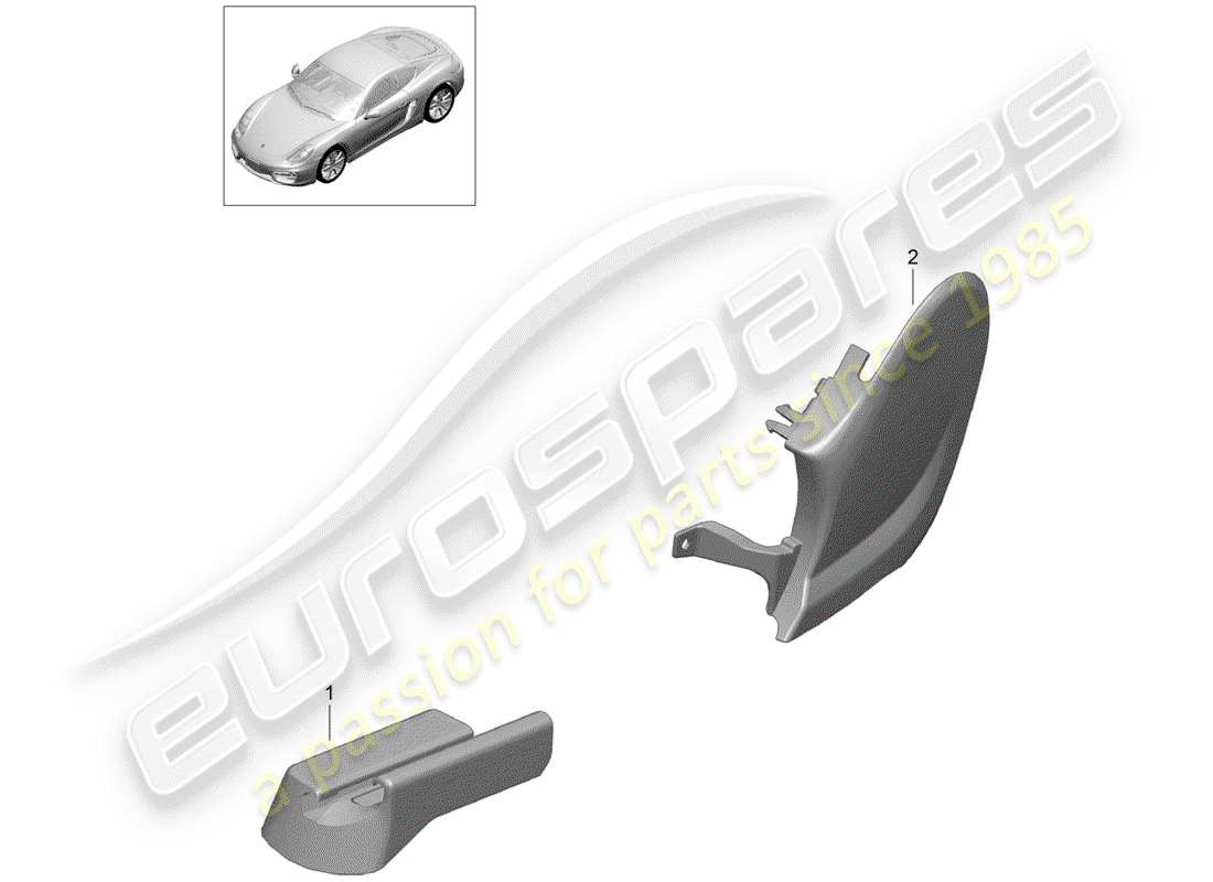 porsche 2014 (981 cayman) diagrama de piezas del asiento deportivo plus