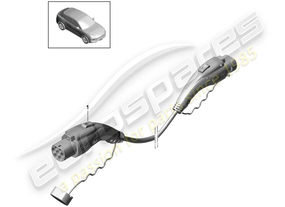 porsche 2019 (cayenne e3 9ya/9yb) cable de carga para publico diagrama de piezas