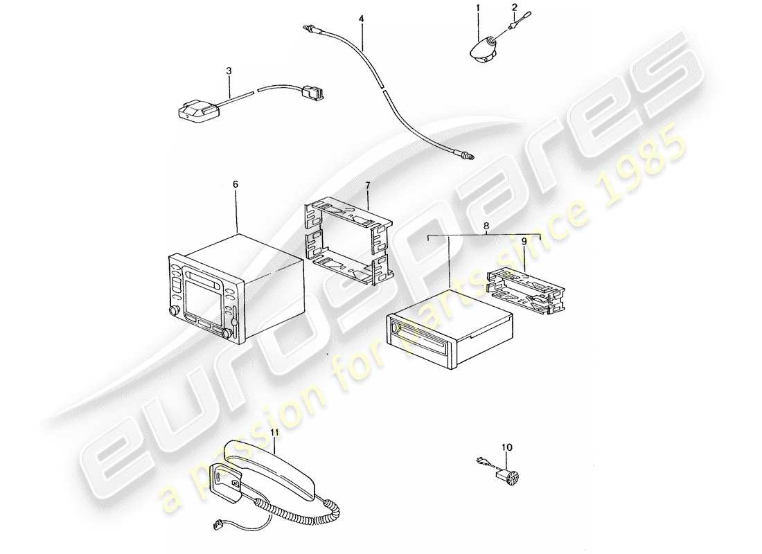 porsche 2000 (996) sistema de navegación - dispositivo telef.operador/-telef. - d >> - mj 2002 diagrama de piezas