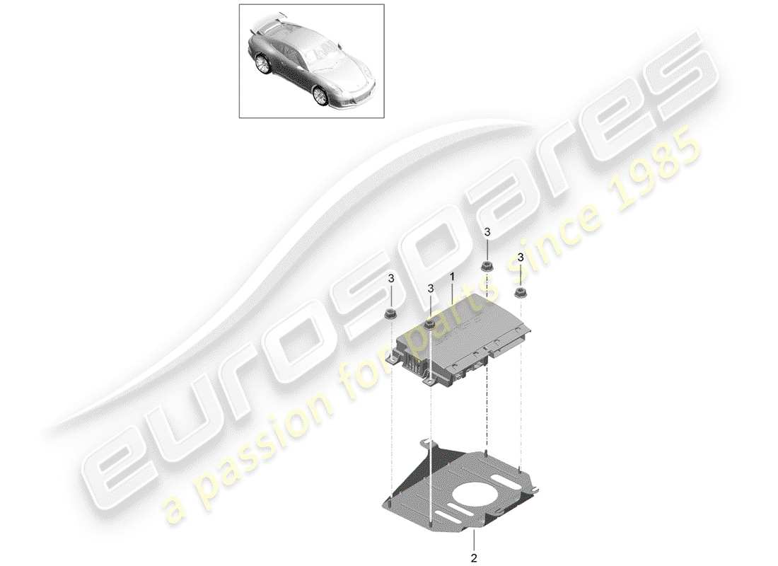 porsche 2014 (991-1 r/gt3/rs) amplificador diagrama de piezas
