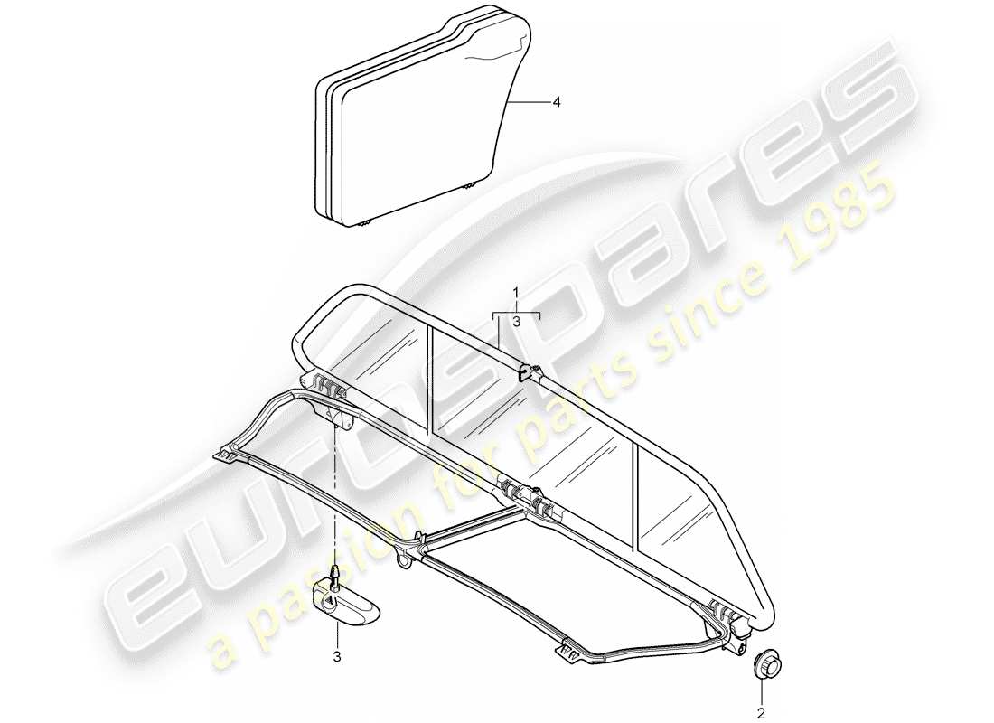 porsche 2012 (997-2) parabrisas diagrama de piezas