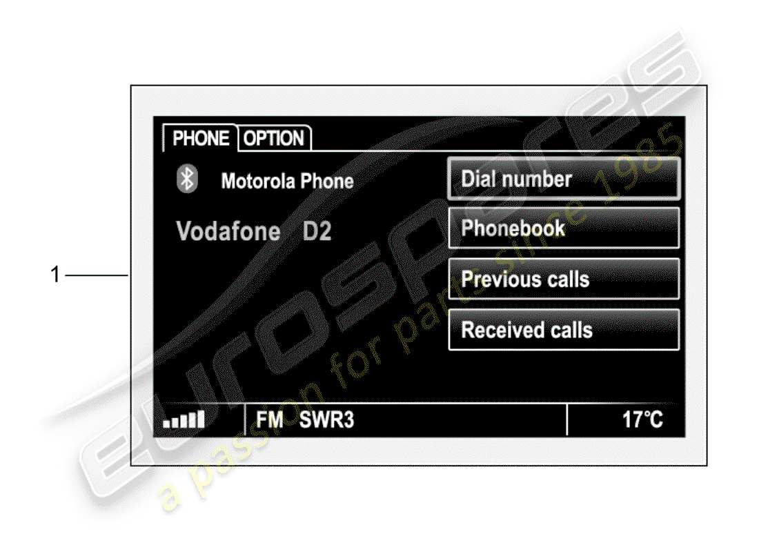 porsche 2013 (tequipment 98x/99x) kit de remodelación para manos libres diagrama de piezas