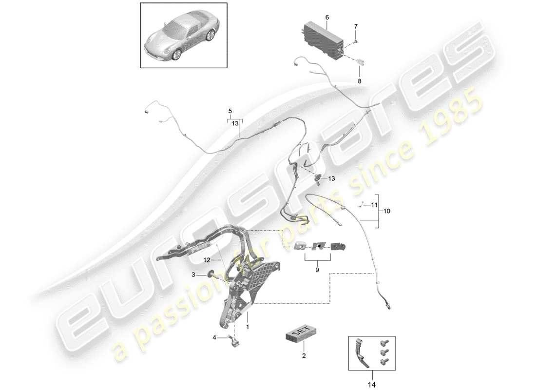 porsche 2020 (991-2) marco superior diagrama de piezas