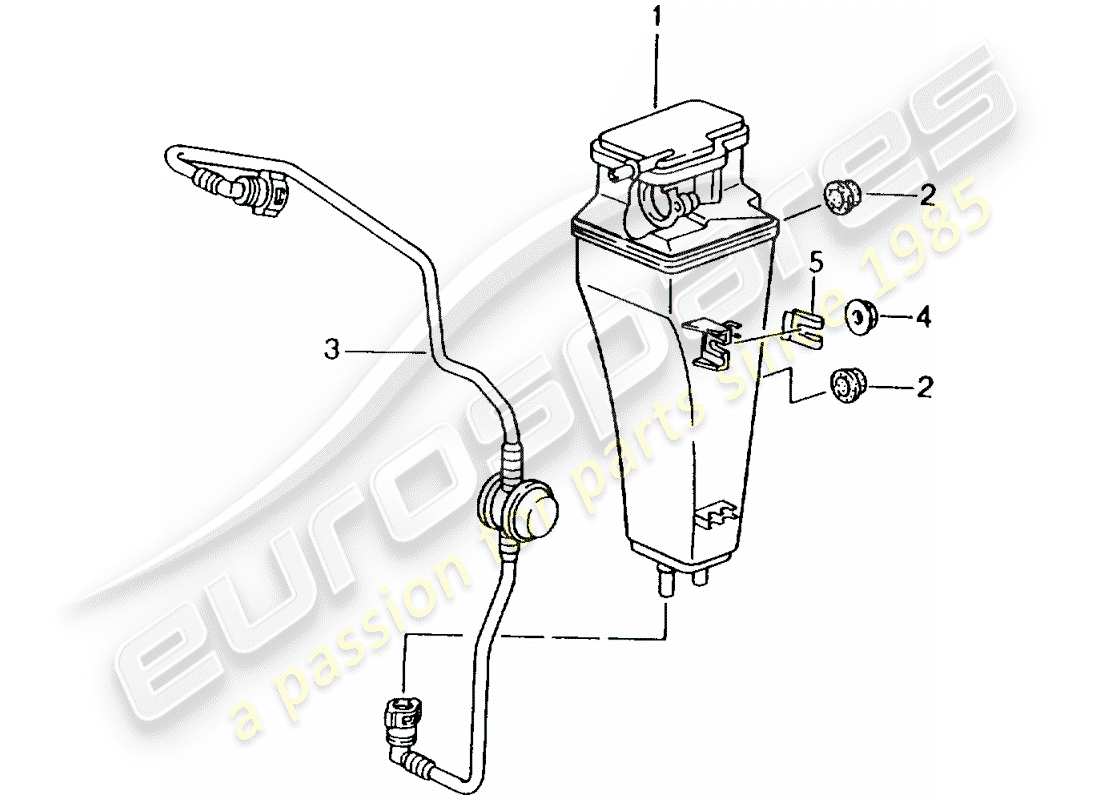 porsche 2004 (996 gt3) bote de emisiones evaporativas diagrama de piezas