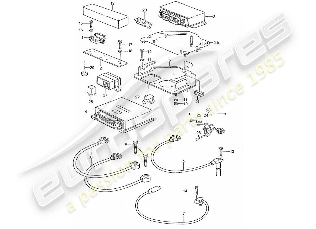 porsche 1990 (928) electricidad del motor - lh-jetronic diagrama de piezas