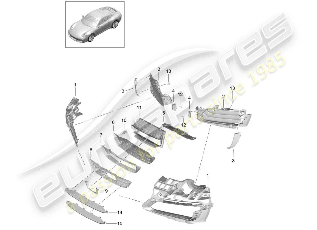 porsche 2019 (991-2) ducto de aire diagrama de piezas