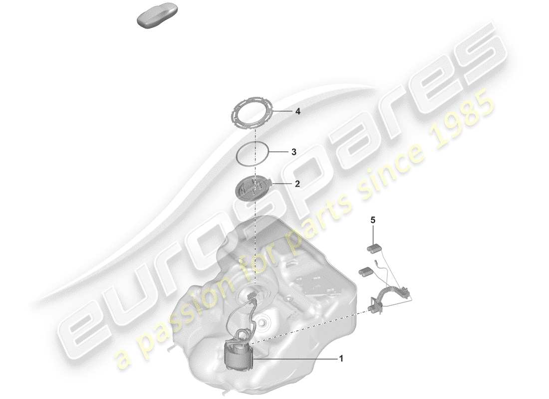 porsche 2019 (992-1) diagrama de piezas de la bomba de combustible